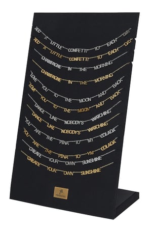 Display Ketting Set Happy Quotes Multi Stainless Steel h5 Afbeelding2